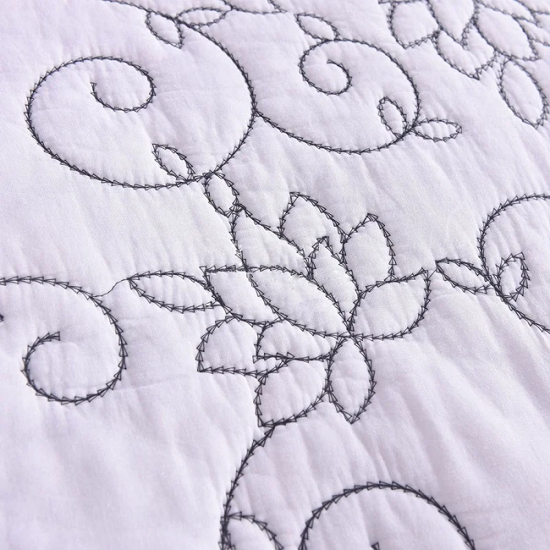 Однотонное покрывало с вышивкой комплект из 3 предметов/5 предметов хлопковое