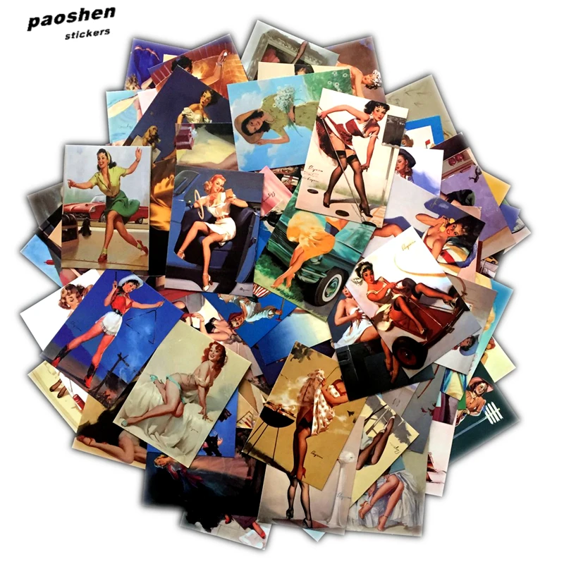 100 шт ретро сексуальные наклейки для велосипеда мотоцикла машины скейтборд