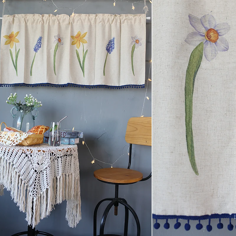 Короткие Занавески DUNXDECO для кухонной двери полузанавески в скандинавском