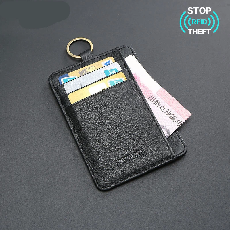 Из натуральной кожи тонкий маленький RFID для мужчин кошелек мужской мини