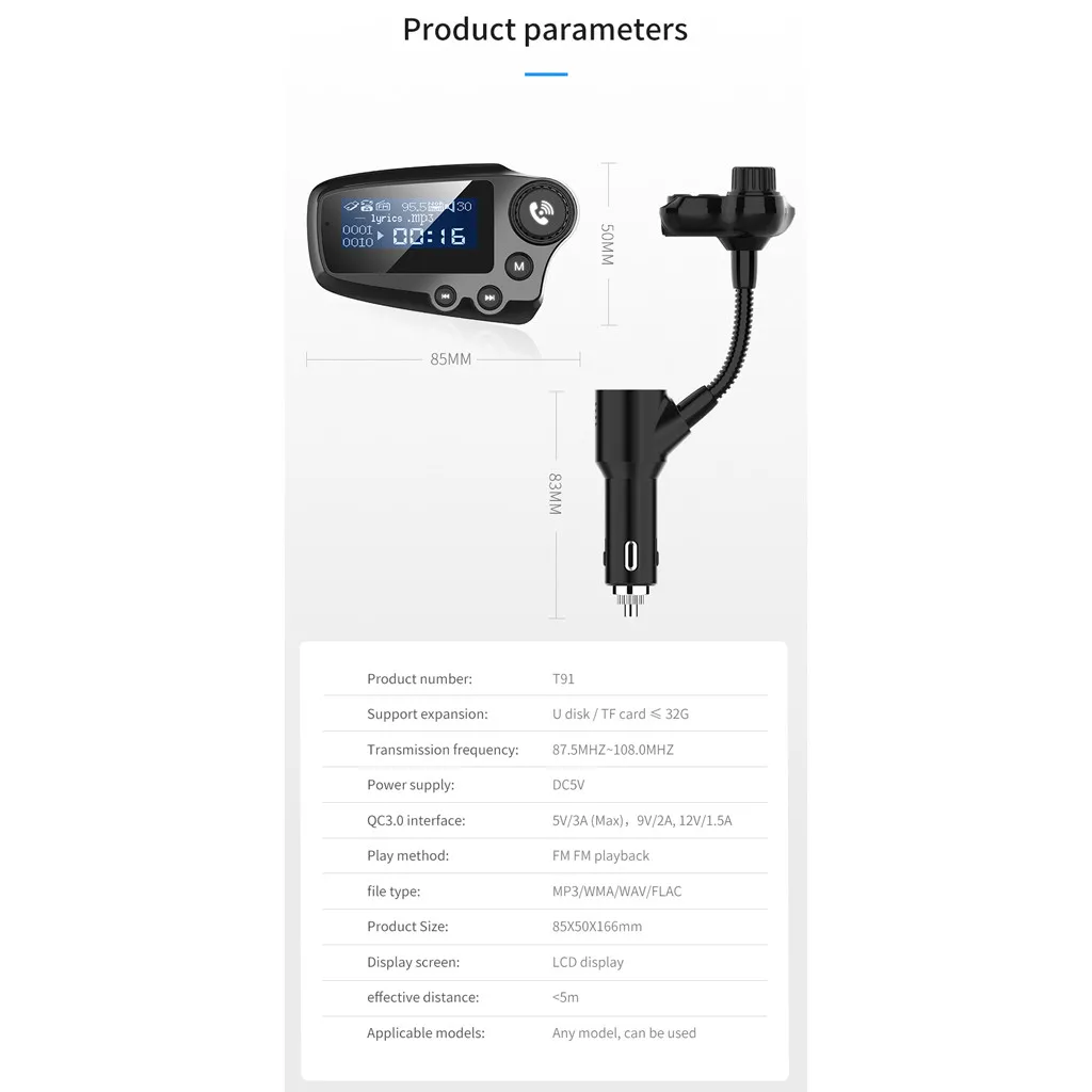 Автомобильный Bluetooth fm-передатчик FM3 автомобильный аудио плеер двойной USB зарядное устройство AUX аудио вход TF карта Bluetooth передатчик