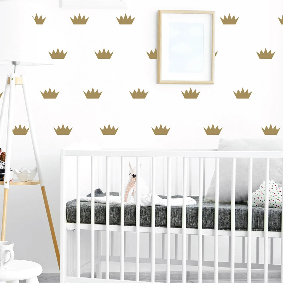 Золотые стикеры в виде короны принцессы детский настенный декор для девочек