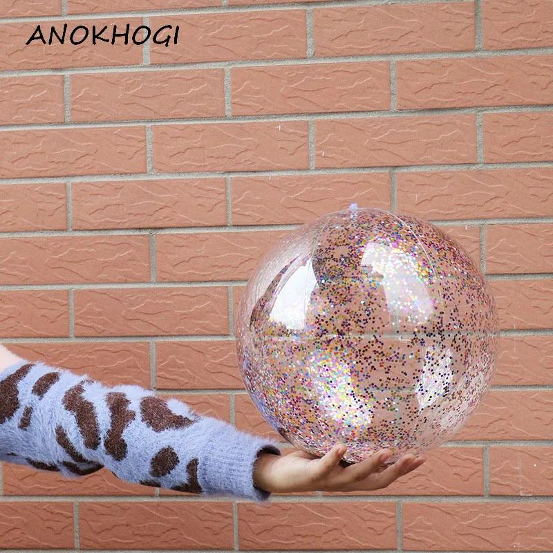 Детский Блестящий прозрачный шар для плавания игрушки круглые надувные блёстки