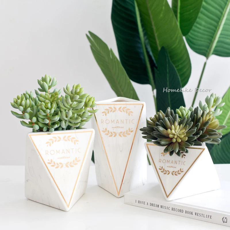 1 шт. мраморная керамическая ваза оливковая ветка Цветочная геометрический