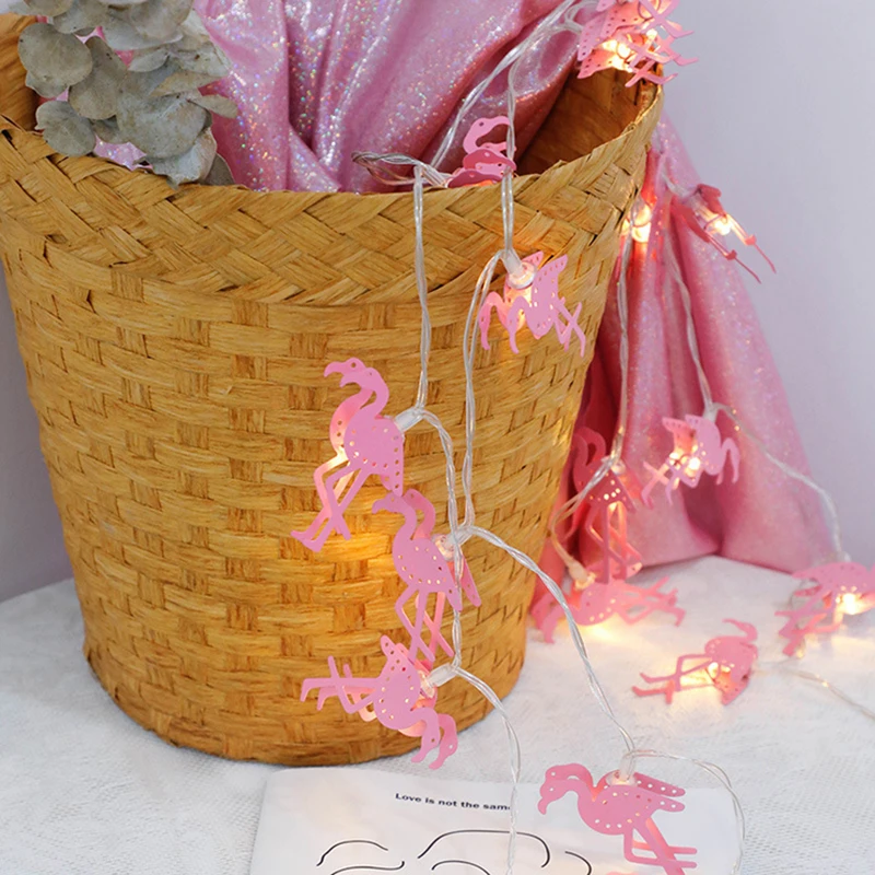 Фламинго светодио дный Фея свет шнура для рождественских каникул Свадебная