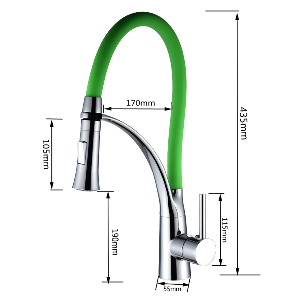 Новый разнообразный цветной кухонный кран 360 Вращающийся хромированный