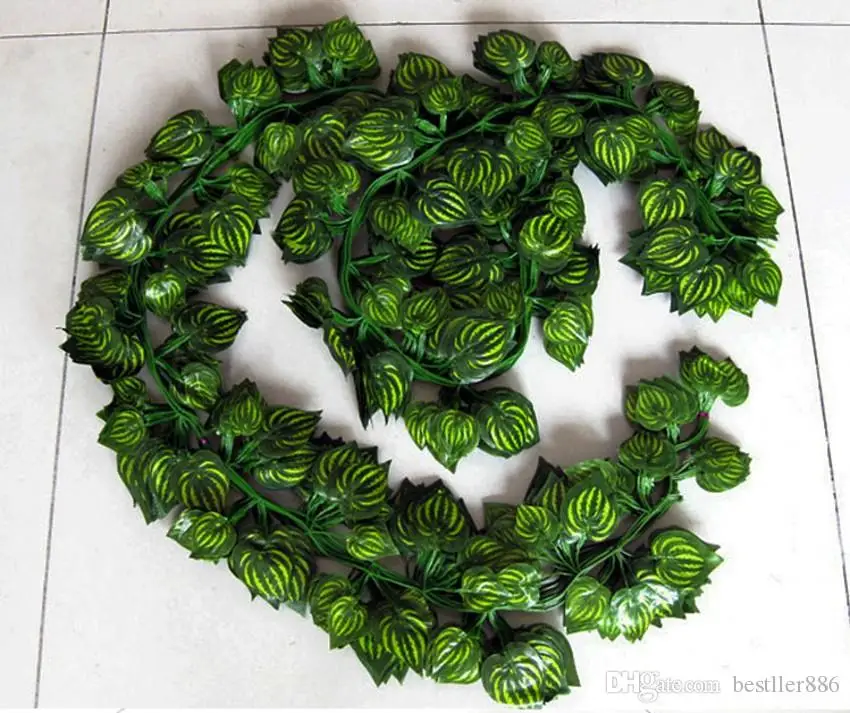Koop 2.1M 120 Stuks Wired Ivy Bladeren Garland Zijde Kunstmatige Vine Greenery Voor Bruiloft Thuis Kantoor Deco-Hangers Kransen 2017 Nieuwe Stijl