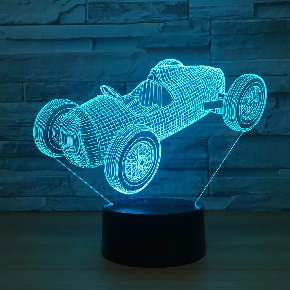 Гоночный автомобиль импортные товары подарок 3d лампа Usb сенсорный цветной