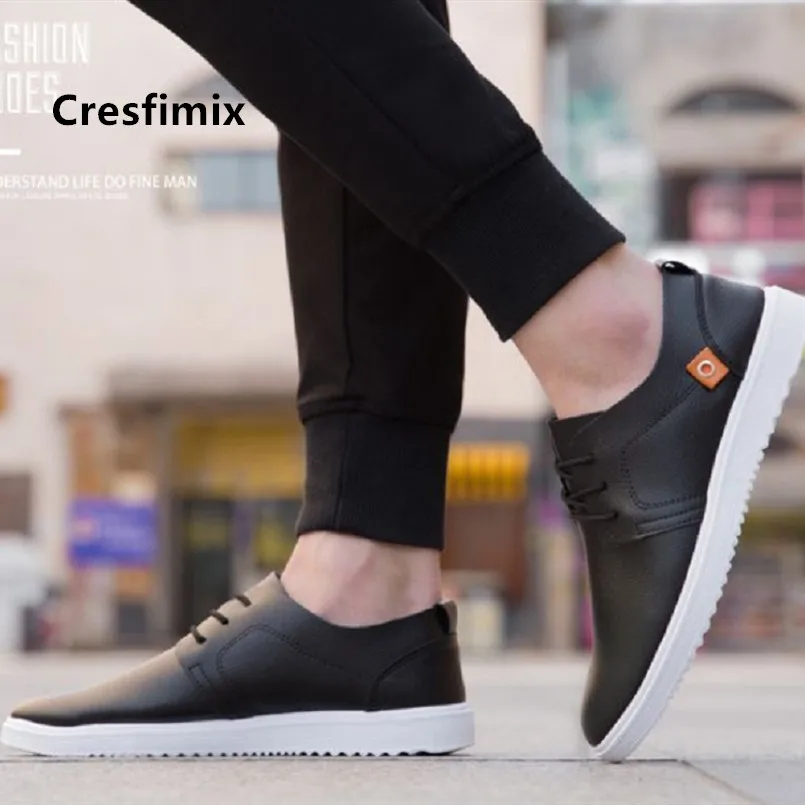 

Мужские повседневные офисные туфли Cresfimix, черные туфли из искусственной кожи высокого качества, для улицы, для весны, C5128