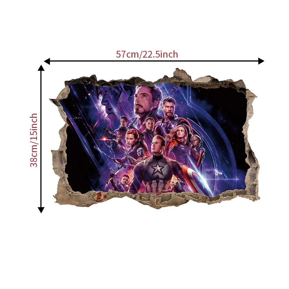 38*57 см Marvel Мстители серии DIY 3D наклейки на стену для детской комнаты домашний