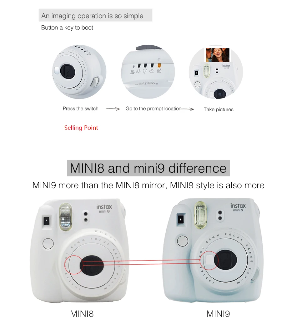 fujifilm Instax camera Mini 9 набор Instax mini camera автоматический таймер пленка быстрая съемка