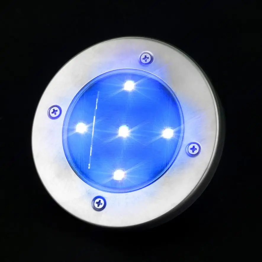 Солнечный свет 5 LED Солнечная энергия похороненный наземная лампа Открытый Путь