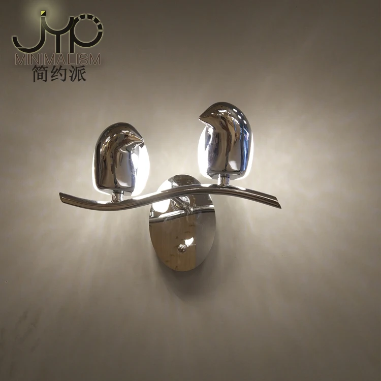 Современная Скандинавская светодиодная настенная лампа с птицей железной