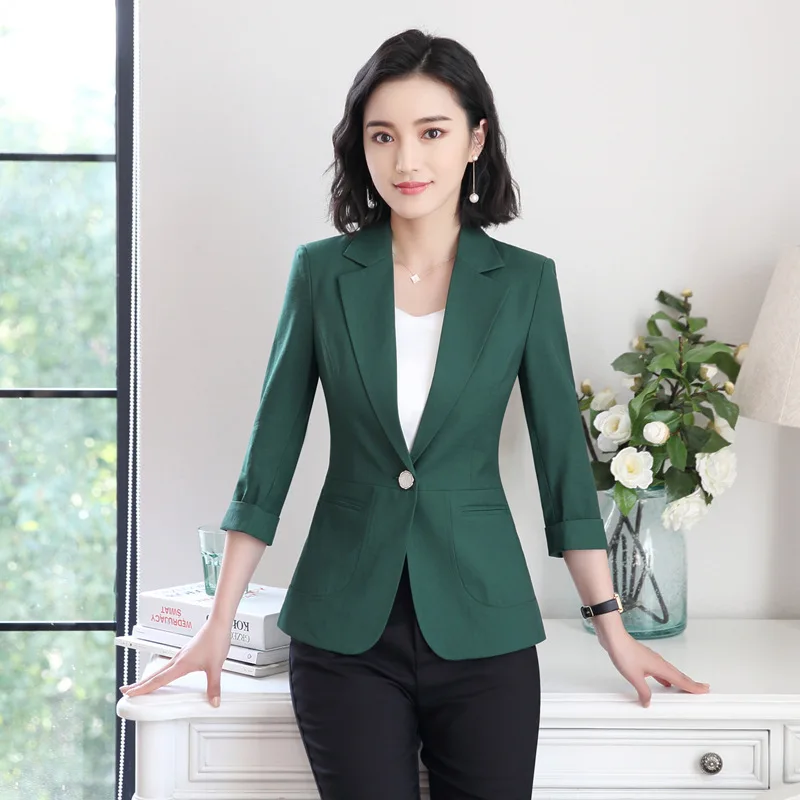 Spring and autumn new sleeves fashion suit women's self-cultivation wild single button business office official wear | Женская