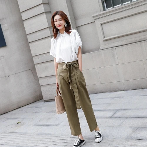 Короткая Весенняя Новинка Модный комплект из 2 предметов повседневные шифоновые