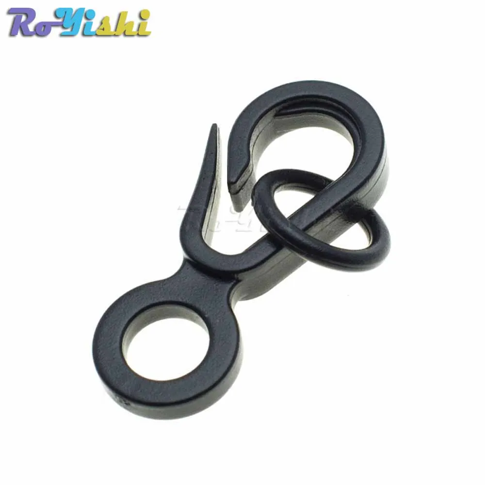

10pcs/pack Black Plastic Snap Hooks With O ring for Bag Belts Straps Clasp Backpack Garment Accessories
