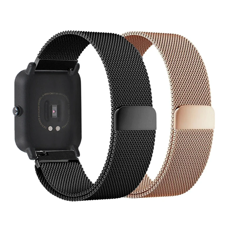 20 мм браслет для Amazfit ремешок Bip для Huami Amazfit gts Pace Stratos Металлический Стальной ремешок для huawei Watch gt Honor magic band