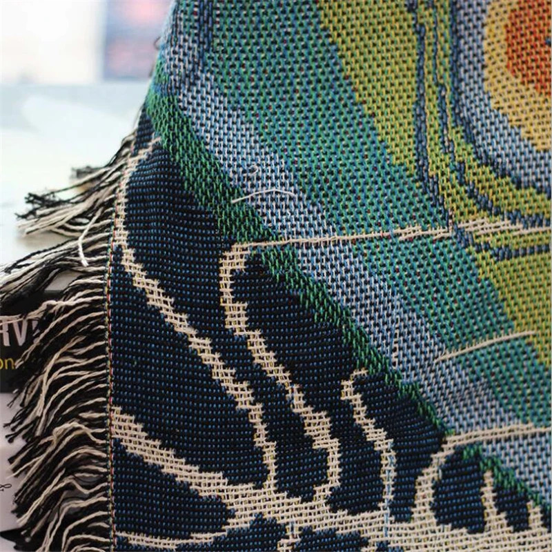 Ковровый коврик в стиле павлина одеяло для дивана декоративное покрытие