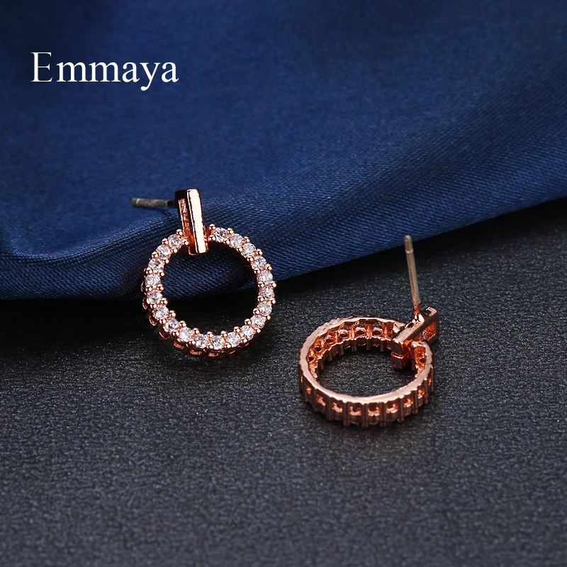 Женские серьги Emmaya круглые из белого кубического циркония два