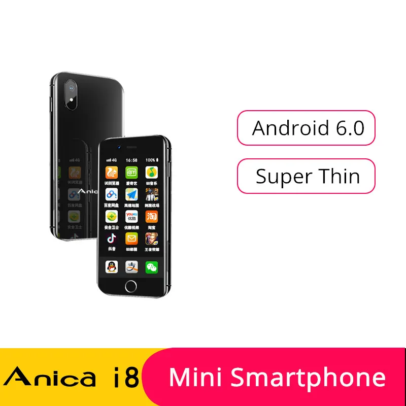 Anica I8 смартфон MTK6580M четырехъядерный 2 Гб ОЗУ 16 ПЗУ 3G 54 дюйма GPS WIF Android 6 0 супер мини