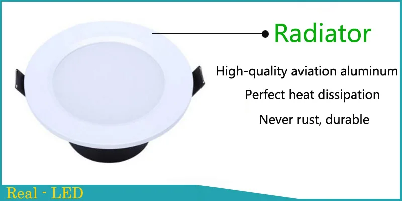 100% настоящий Вт Встраиваемый светодиодный потолочный светильник 3 5 7 9 12 15 20 30