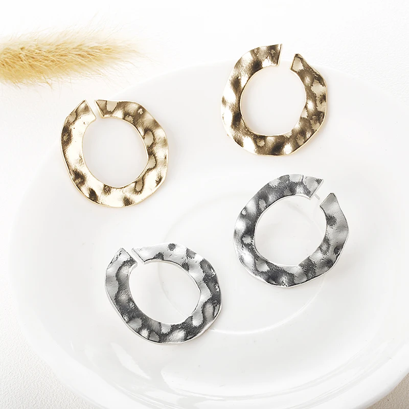 Женские серьги пусеты Ckysee круглые с закругленными краями золотого и