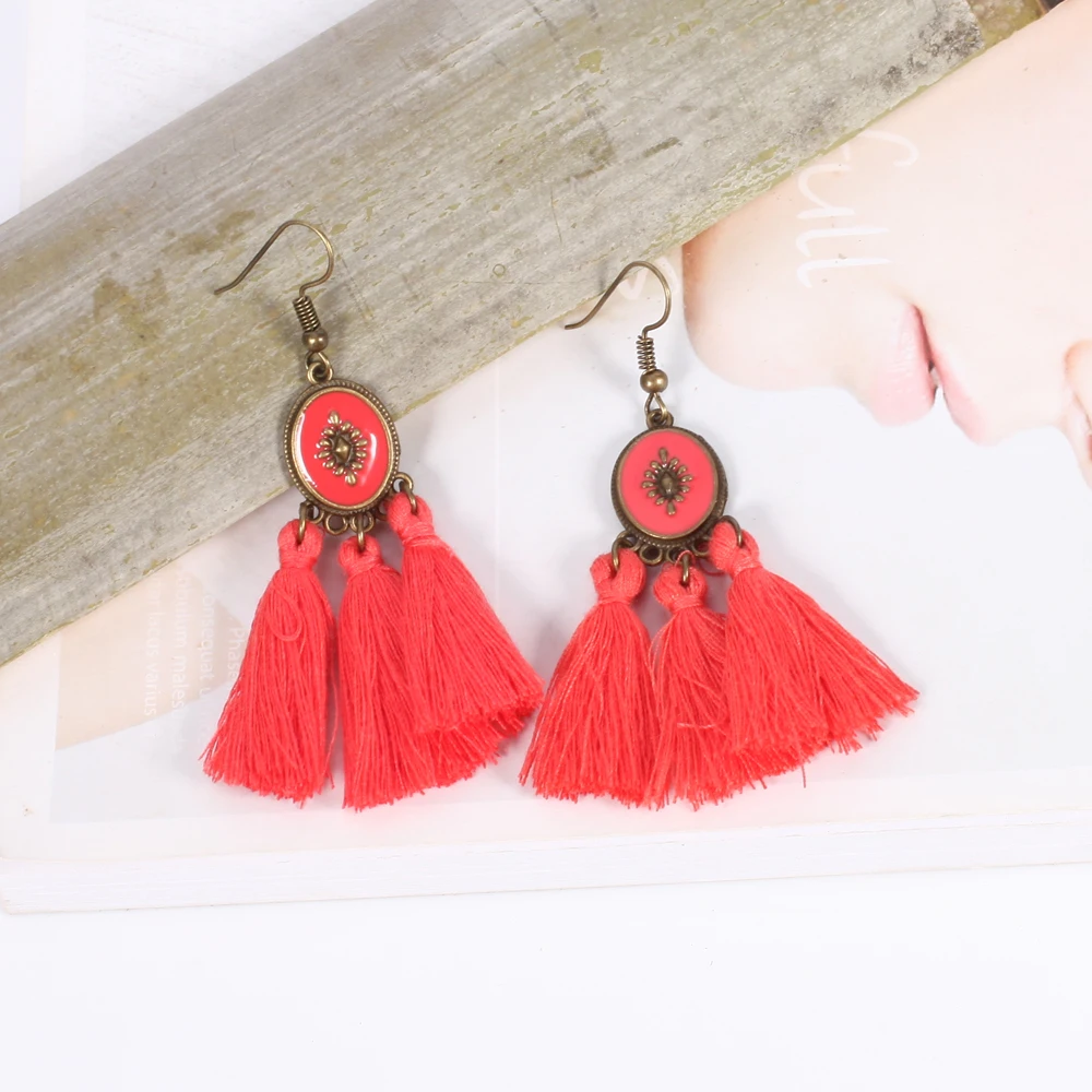 2018 женские серьги с кисточками в стиле панк ювелирные украшения кремового синего