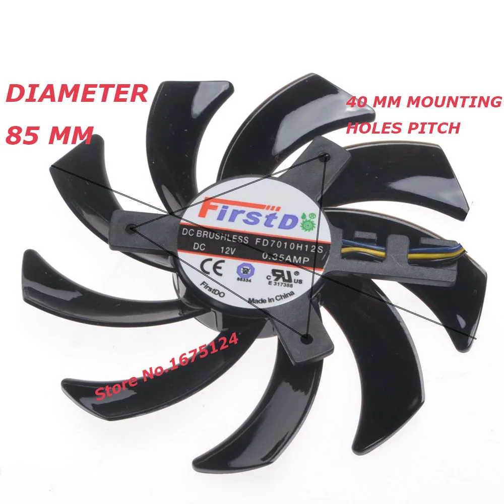 Вентилятор охлаждения VGA для компьютера 2 шт./лот 85 мм 4 контакта охлаждающий