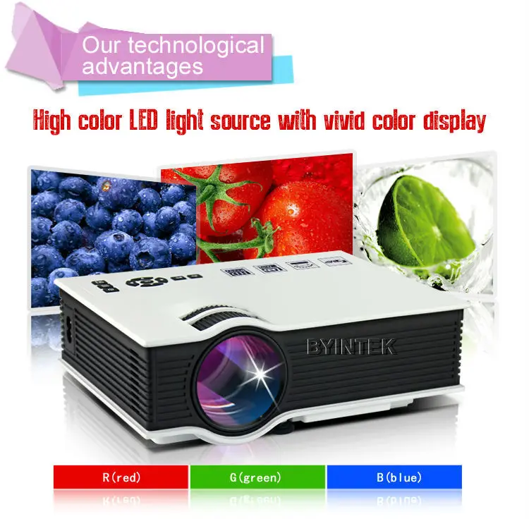 Byintek BT400 дешевые цифровые uC40 HD 1080 P Портативный HDMI USB Домашний Театр Пико ЖК-дисплей