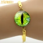 Новинка, модный браслет TAFREE с изображением сглаза дракона, яркий стеклянный кабошон, Купольные браслеты ручной работы для мужчин и женщин, ювелирные изделия T412