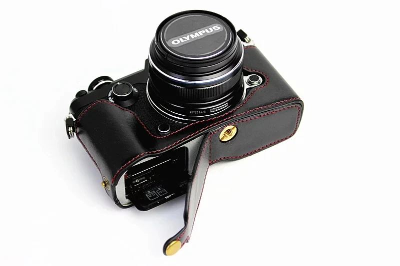 Модный чехол для камеры Olympus pen f penf из искусственной кожи с отверстием батареи|camera