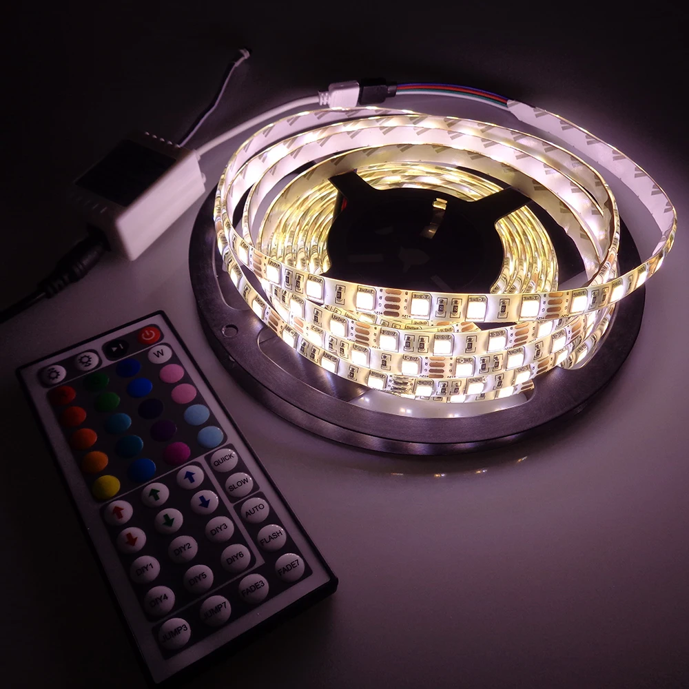 Светодиодная лента 5050 с двойной цветовой температурой и 44 кнопками питания 5 м 12 В