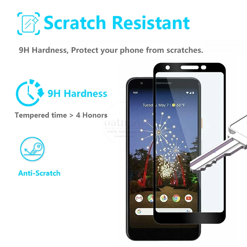 2 шт. полное покрытие Закаленное стекло пленка для Google Pixel 3A/3A XL Защитное экрана