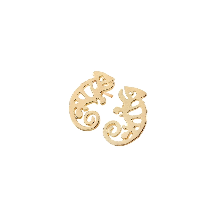 Yiustar Girls Earrings Chameleon Iguana Animal Stud for Women Children Origami Tiny Earring Kids Ear Studs Party Gift | Украшения и