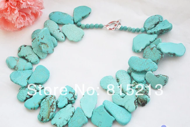 ddh001351 38mm original blue sheet turquoise bead necklace | Украшения и аксессуары