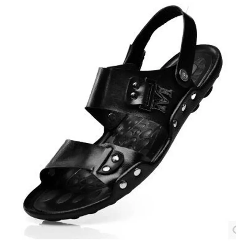 Мужские сандалии Шлёпанцы для женщин из натуральной кожи повседневные мужские