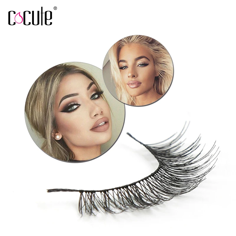 10 пар хлопковых удлиненных длинных толстых накладных ресниц Черные Накладные