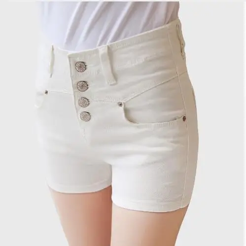 Женские джинсовые шорты с высокой талией черные белые короткие джинсы