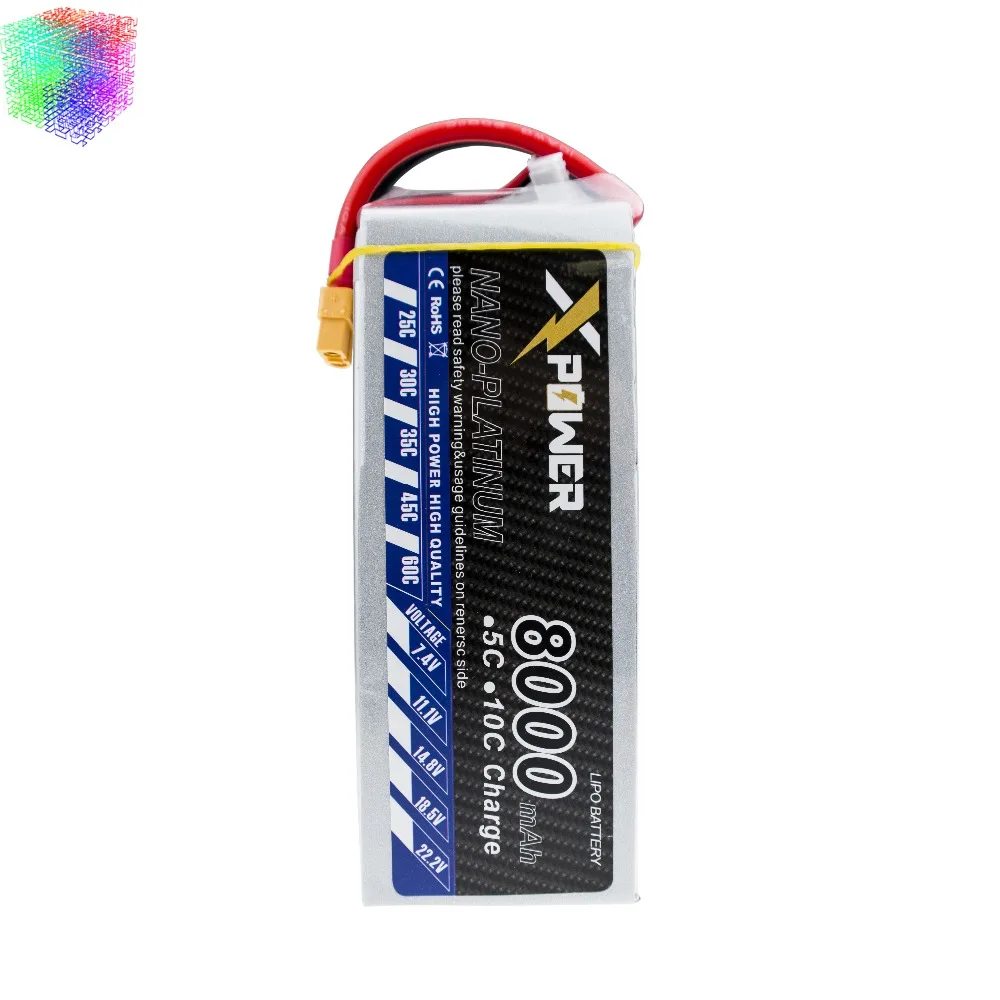 Высокая мощность 14 8 в 4S 8000 мАч 30C max 35C Xpower литиевые батареи XT60 Разъем для RC Helicoptes