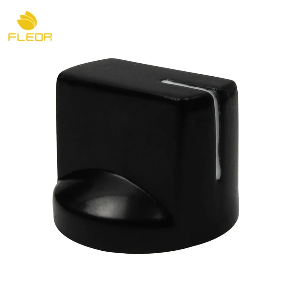 FLEOR 100 шт. Пластик черный эффектов Управление ручки Amp усилителя 6 мм вал для