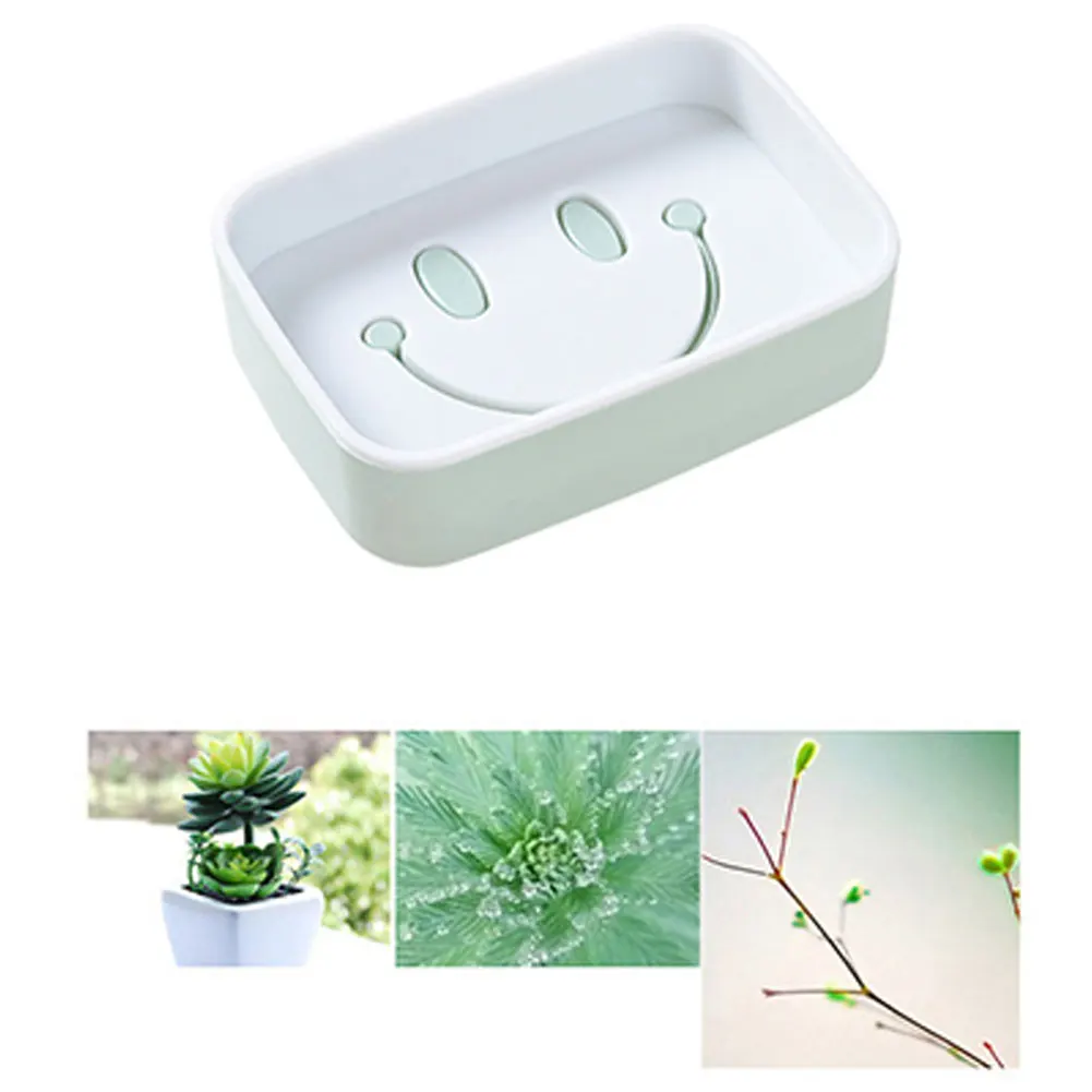 Двойной слои Улыбающееся Мыло для лица блюдо Box Дело мыло держатель мыть душ