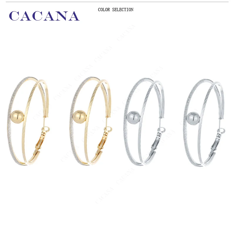 Женские длинные серьги кольца CACANA 2 в форме шара бижутерия Лидер продаж No. A846 A847