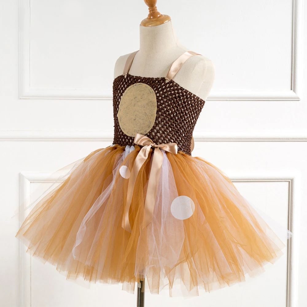 

Christmas Deer Tutu Dress Baby Girls Birthday Party Dresses New Year Halloween Animal Costume Cosplay Clothes For Kids With Ears