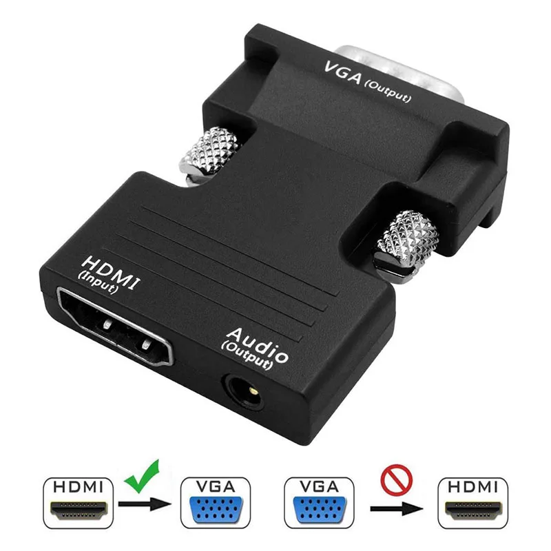 HDMI к VGA адаптер 1080P цифровой аналоговые аудио и видео конвертер Соединительный