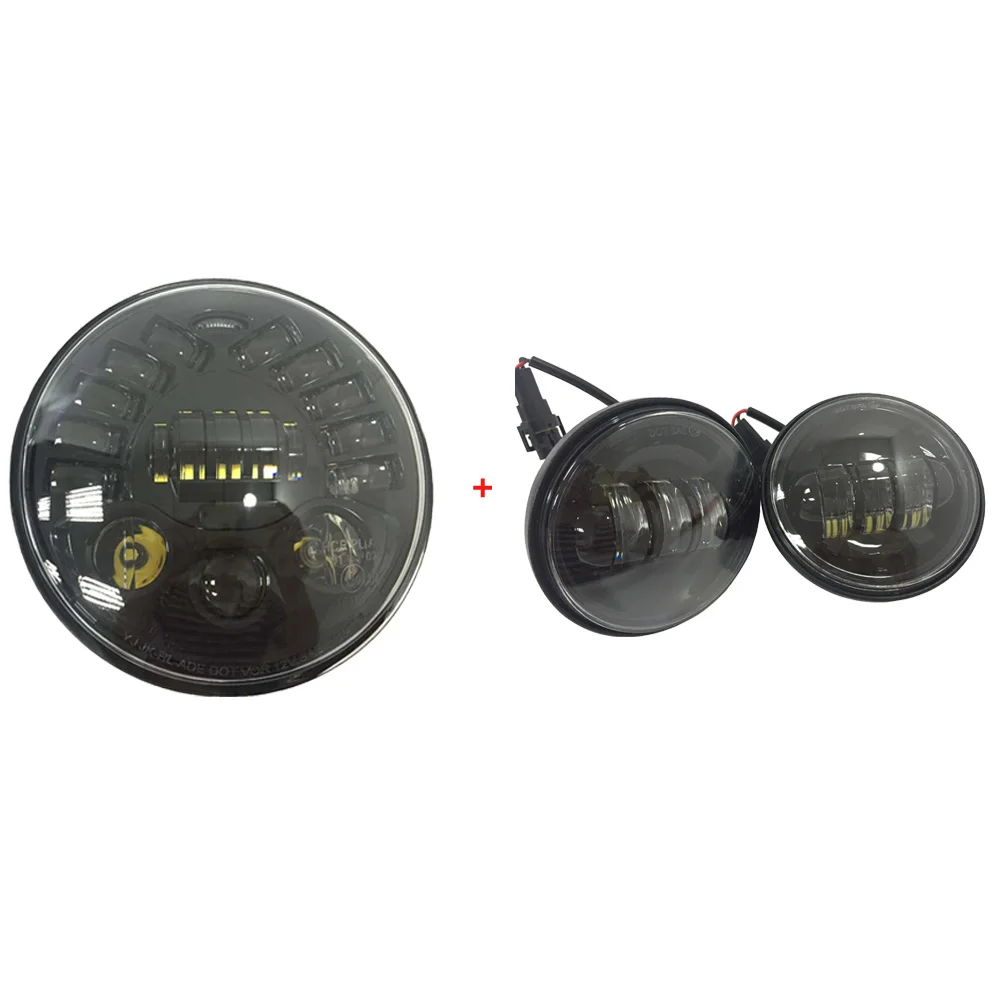 50 Вт 7 дюймовые светодиодные круглые фары двигателя автомобиля daymarker мотоцикла + 4