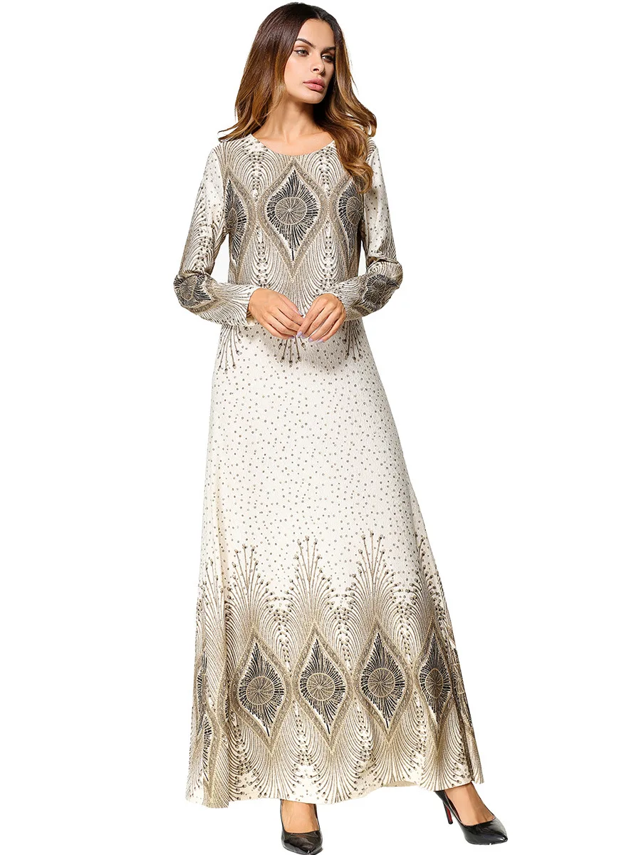 Мусульманское длинное платье для девочки Трикотажная хлопковая Абая длинные