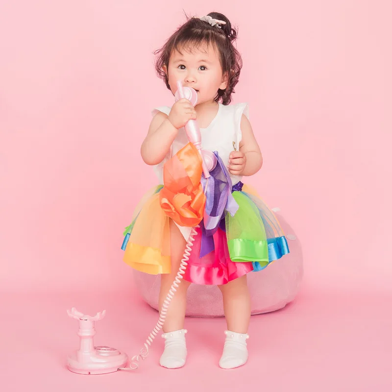 Пастельная Радужная юбка пачка Kaylyn для новорожденных детская дня рождения