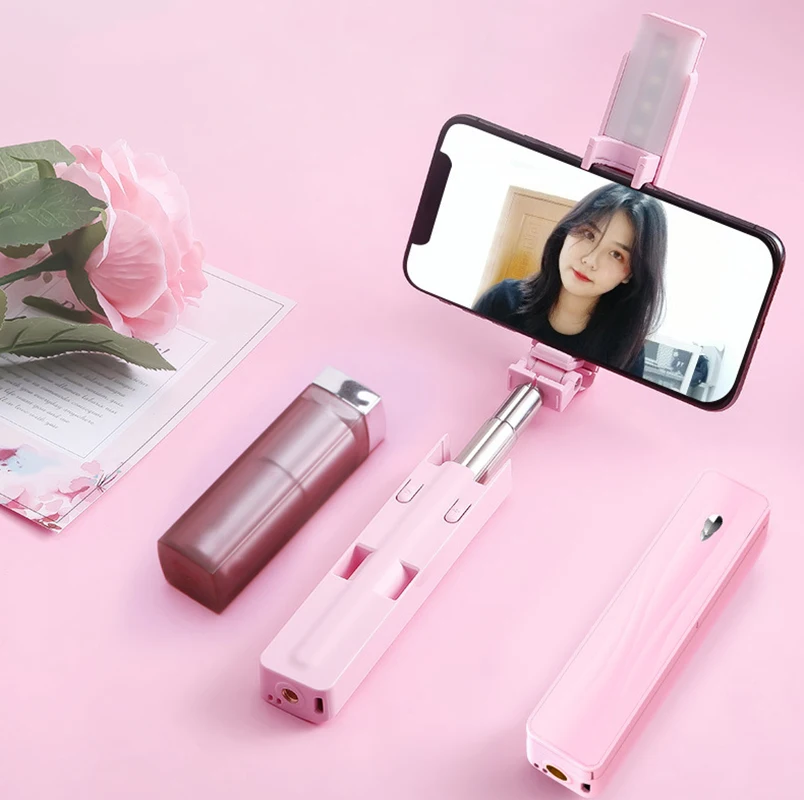 Bluetooth заполняющий свет версия мини мобильный телефон селфи палка из нержавеющей