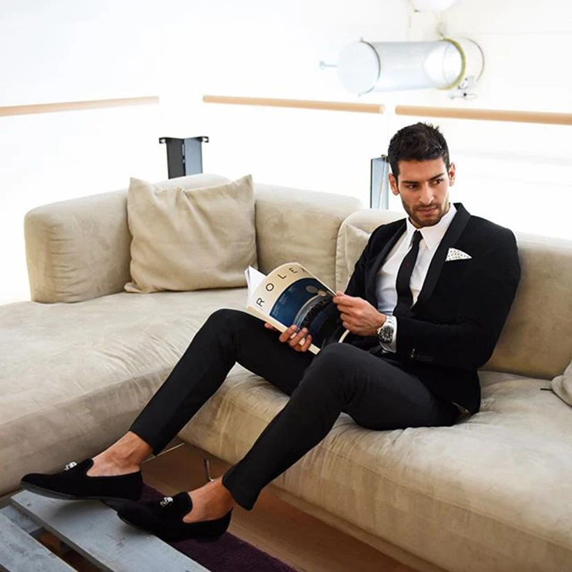 Piergitar новые модные мужские бархатные туфли ручной работы с металлическим черепом