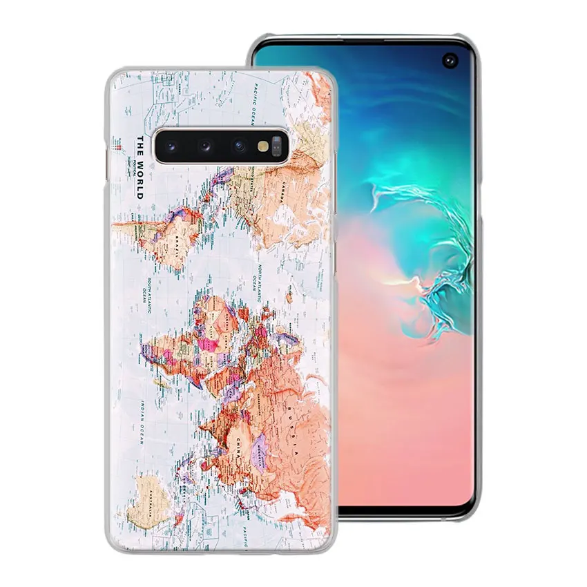 Карта мира чехол для телефона для samsung Galaxy S10e S10 плюс S7 S8 S9 Plus, Note 8, 9, 10, плюс S10 5G M20 M30 жесткий чехол Coque